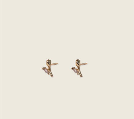 Gold Tulip Studs