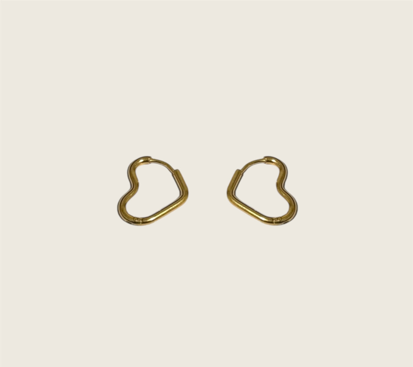 Gold Mini Heart Hoops