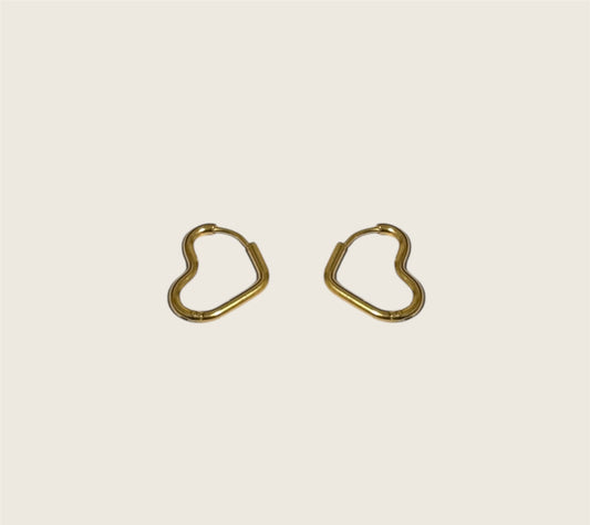 Gold Mini Heart Hoops