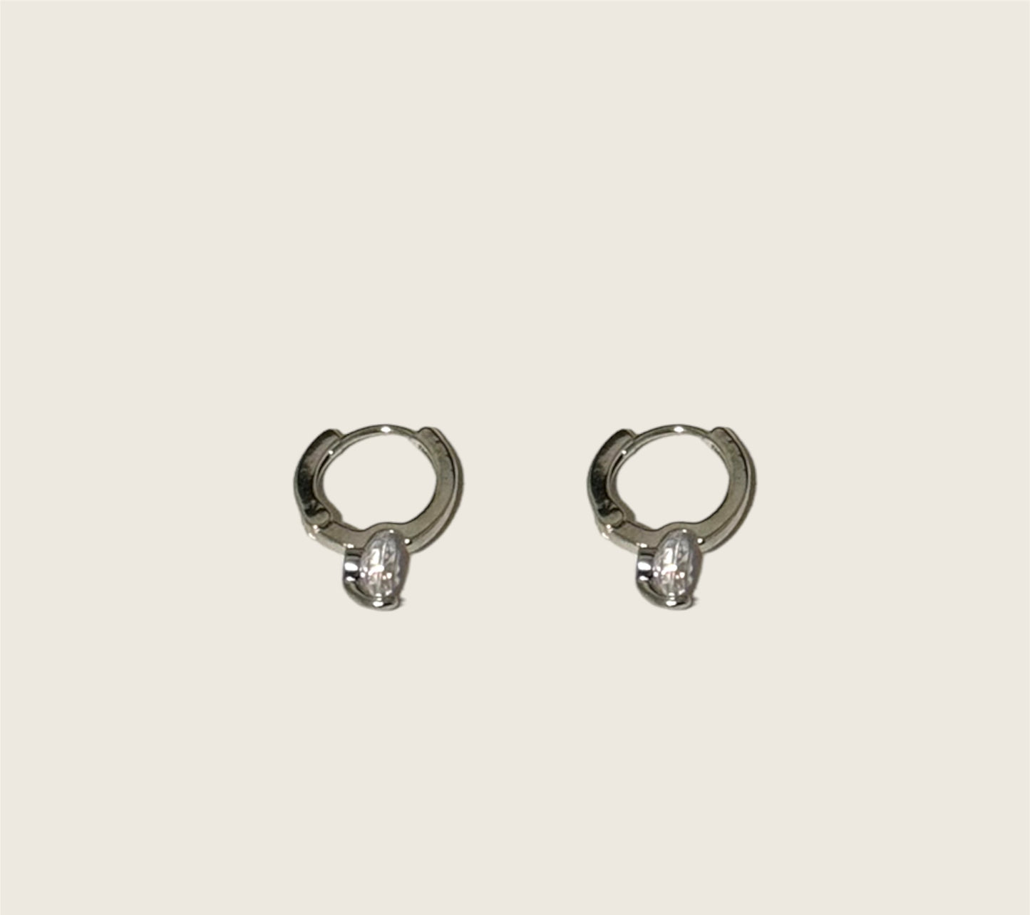 Silver Crystal Hoops